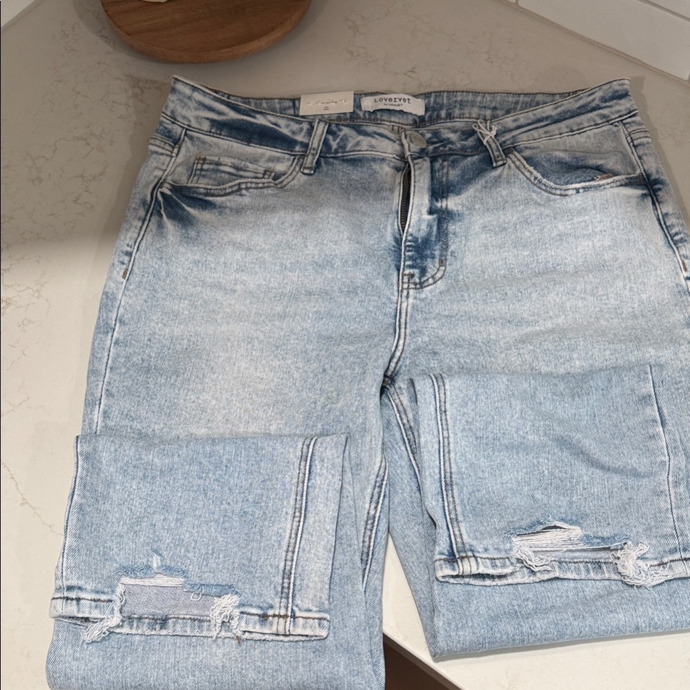 NWT Love Tree Light Blue Ripped Skinny Jeans